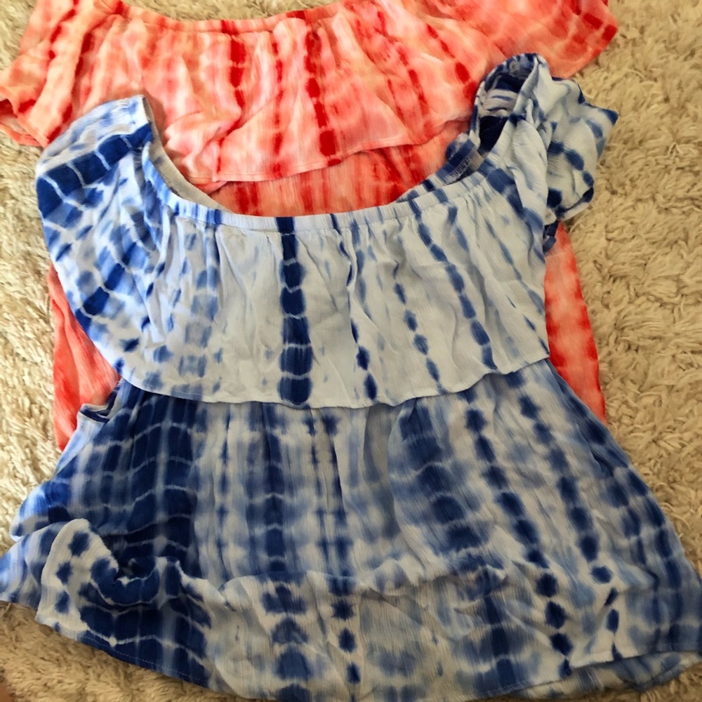 Forever 21 tied dyed Bardot top size 3X